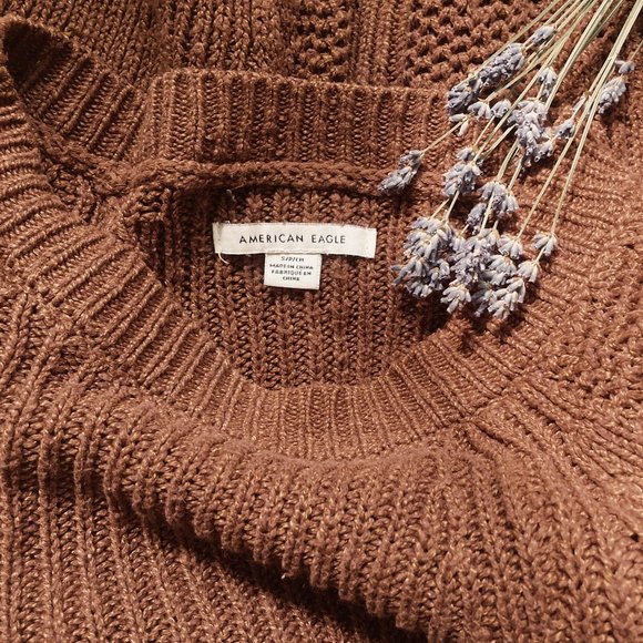 Vintage American Eagle Burnt Orange Knit Sweater ☕🍂 - Picture 4 of 4